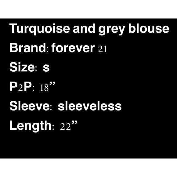 Forever 21 grey and turquoise blouse - Picture 6 of 6